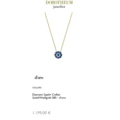 Diamant Saphir Collier Gold/Wei&szlig;gold 585