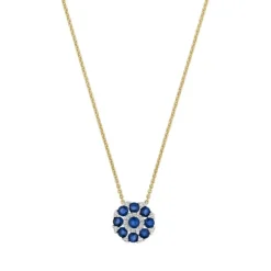 Diamant Saphir Collier Gold/Wei&szlig;gold 585
