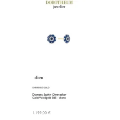 Diamant Saphir Ohrstecker Gold/Wei&szlig;gold 585