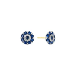 Diamant Saphir Ohrstecker Gold/Wei&szlig;gold 585