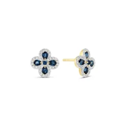Diamant Saphir Ohrstecker Gold 585