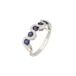 Diamant Saphir Ring Wei&szlig;gold 750