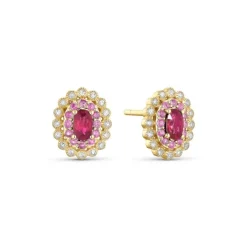 Diamant Saphir Rubin Ohrstecker Gold 585