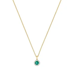 Diamant Smaragd Anhänger Gold 585