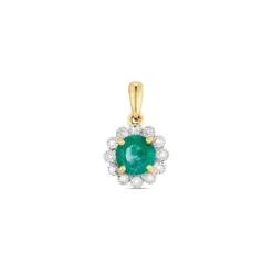Diamant Smaragd Anh&auml;nger Gold 585