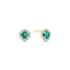 Diamant Smaragd Ohrstecker Gold 585
