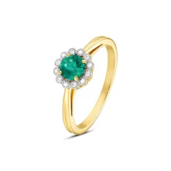Diamant Smaragd Ring Gold 585