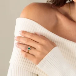 Diamant Smaragd Ring Gold 585