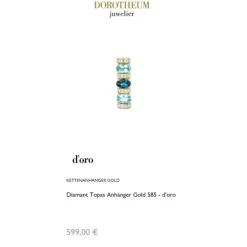 Diamant Topas Anhänger Gold 585