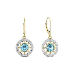 Diamant Topas Ohrringe Gold 585