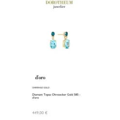 Diamant Topas Ohrstecker Gold 585