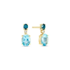 Diamant Topas Ohrstecker Gold 585
