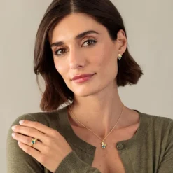 Diamant Topas Peridot Ohrstecker Gold 585
