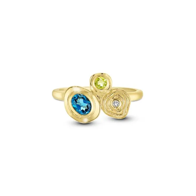 Diamant Topas Peridot Ring Gold 585