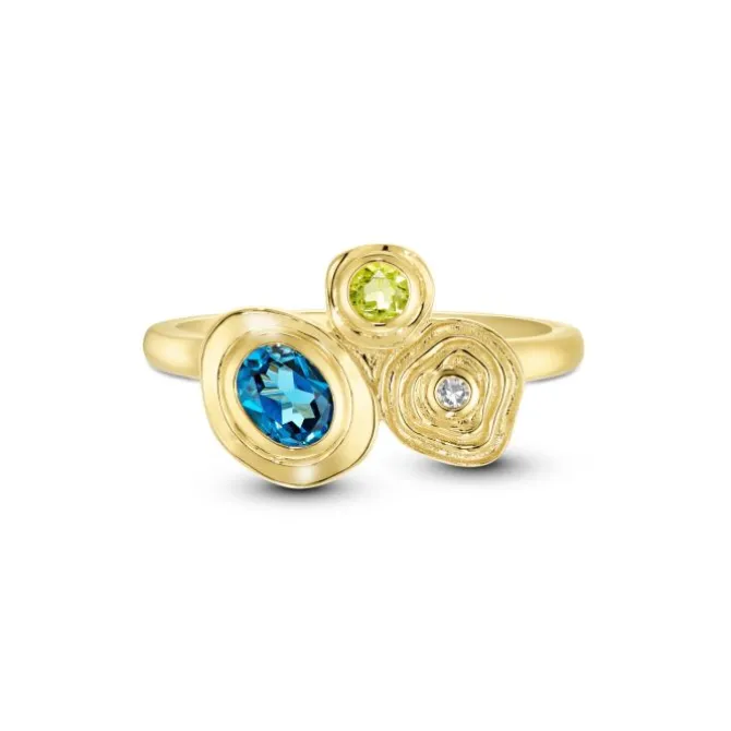 Diamant Topas Peridot Ring Gold 585