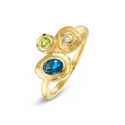 Diamant Topas Peridot Ring Gold 585