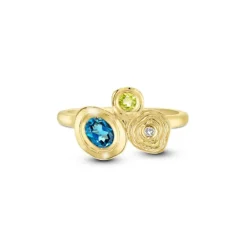 Diamant Topas Peridot Ring Gold 585