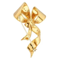 Diamantbrosche "Schleife" Gold/Wei&szlig;gold 750 - Privatbesitz