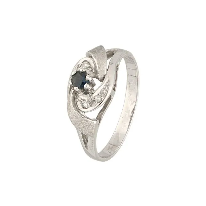 Diamant-Saphirring Weißgold 585 - Gr. 56 - Privatbesitz