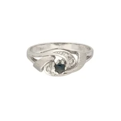 Diamant-Saphirring Wei&szlig;gold 585 - Gr. 56 - Privatbesitz
