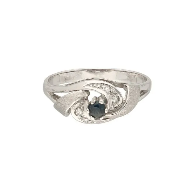 Diamant-Saphirring Weißgold 585 - Gr. 56 - Privatbesitz