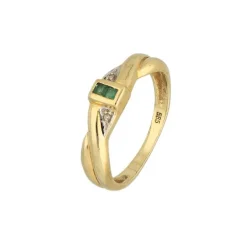 Diamant-Smaragdring Gold 585 - Gr. 53 - Privatbesitz