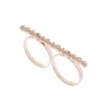 Doppelring Silber 925 ros&eacute; vergoldet Zirkonia