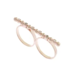 Doppelring Silber 925 ros&eacute; vergoldet Zirkonia