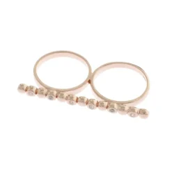 Doppelring Silber 925 ros&eacute; vergoldet Zirkonia