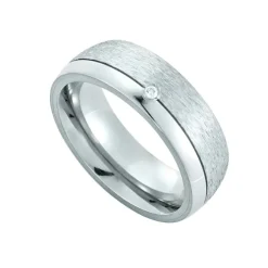 Edelstahl Partnerring Brillant 0,02 ct.