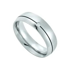 Edelstahl Partnerring Brillant 0,016 ct.