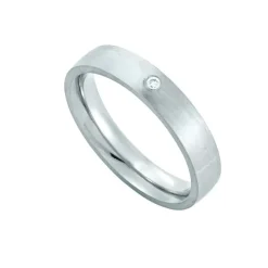 Edelstahl Partnerring Brillant 0,02 ct.