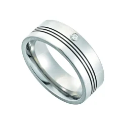 Edelstahl Partnerring Brillant 0,02 ct.