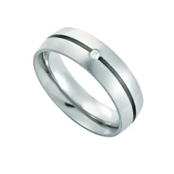 Edelstahl Partnerring Brillant 0,02 ct.