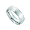 Edelstahl-Partnerring mit Brillant