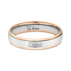 Ehering Fairtrade Gold 585 bicolor mit Brillanten