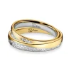 Ehering Fairtrade Gold 585 bicolor mit Brillanten