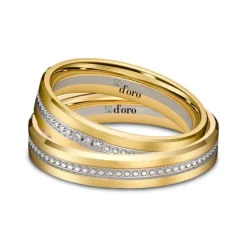 Ehering Fairtrade Gold 585 bicolor mit Brillant