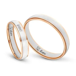 Ehering Fairtrade Gold 585 bicolor mit Brillanten