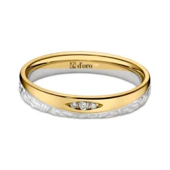 Ehering Fairtrade Gold 585 bicolor mit Brillanten