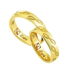 Ehering Fairtrade Gold 585 "Infinity", tlw. sandmattiert