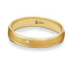 Ehering Fairtrade Gold 585 mit Brillant tlw. seidenmatt/poliert