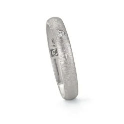 Ehering Fairtrade Gold 585 mit Brillanten eismattiert