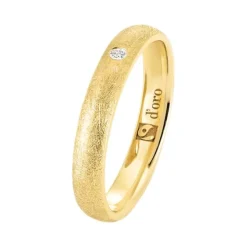 Ehering Fairtrade Gold 585 mit Brillanten eismattiert