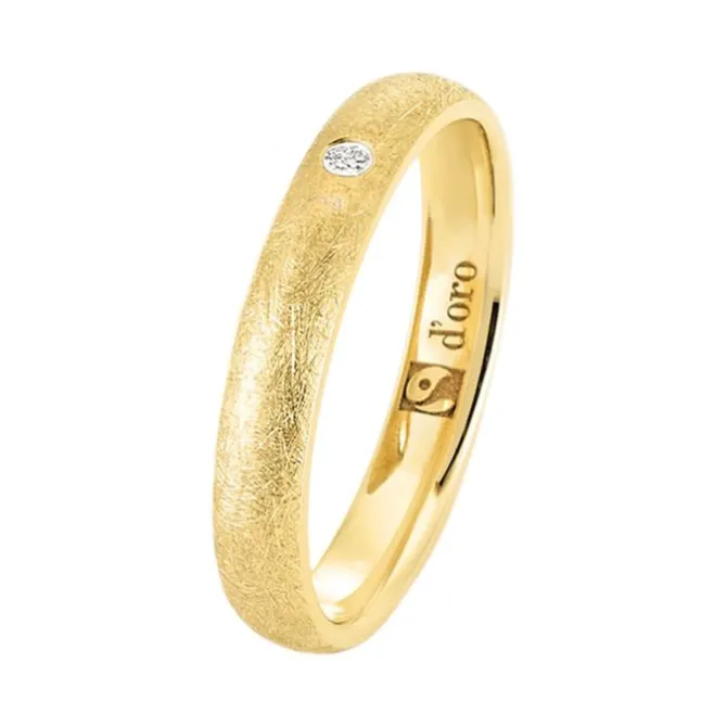 Ehering Fairtrade Gold 585 mit Brillanten eismattiert