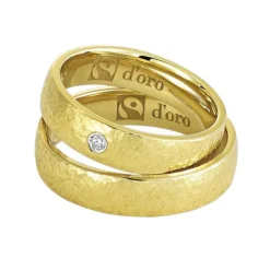 Ehering Fairtrade Gold 585 mit Brillant
