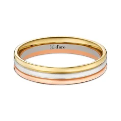 Ehering Fairtrade Gold 585 tricolor