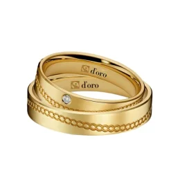Ehering Fairtrade Gold 585 tlw. poliert/perliert