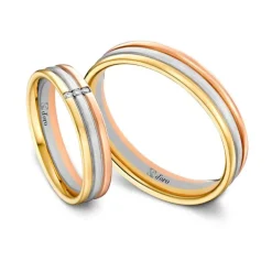 Ehering Fairtrade Gold 585 tricolor