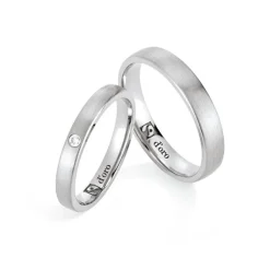 Ehering Fairtrade Wei&szlig;gold 585 seidenmattiert